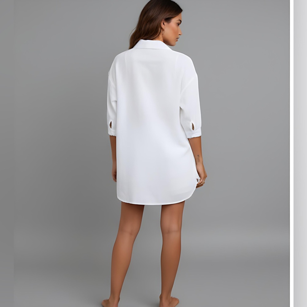 White High Low Hem Blouse With Shorts - Picture 4 of 10
